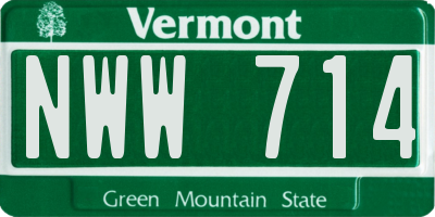 VT license plate NWW714