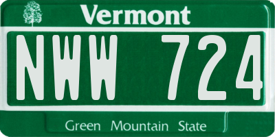 VT license plate NWW724