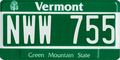 VT license plate NWW755