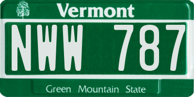 VT license plate NWW787