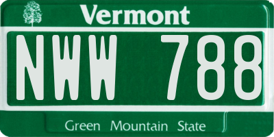 VT license plate NWW788