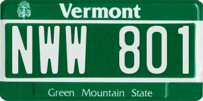 VT license plate NWW801