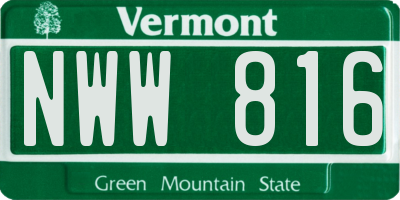 VT license plate NWW816