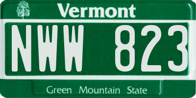 VT license plate NWW823