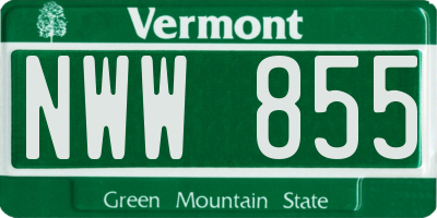 VT license plate NWW855