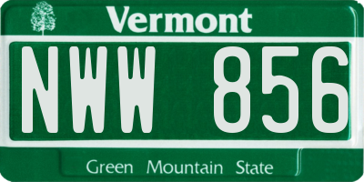 VT license plate NWW856