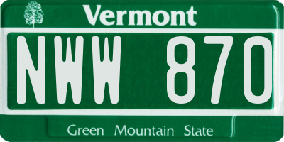 VT license plate NWW870