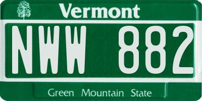 VT license plate NWW882