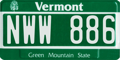 VT license plate NWW886
