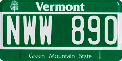 VT license plate NWW890