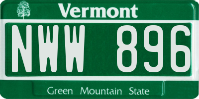 VT license plate NWW896