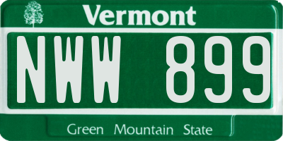 VT license plate NWW899