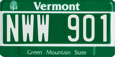 VT license plate NWW901