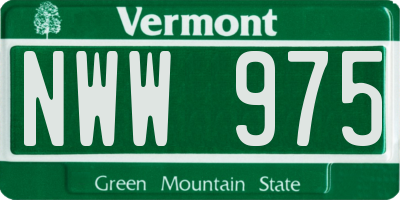 VT license plate NWW975