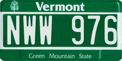 VT license plate NWW976