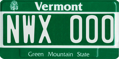VT license plate NWX000