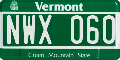 VT license plate NWX060
