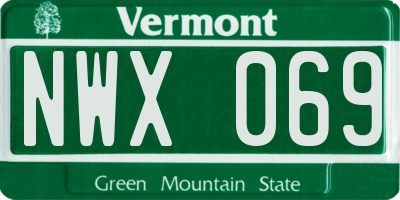 VT license plate NWX069