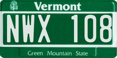 VT license plate NWX108