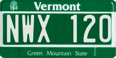 VT license plate NWX120