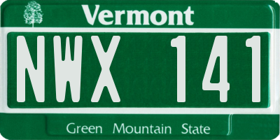VT license plate NWX141