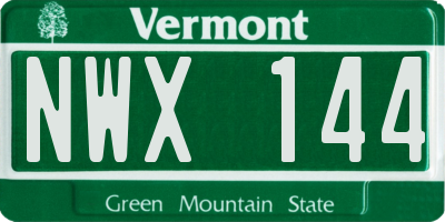 VT license plate NWX144