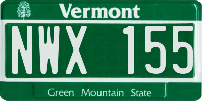 VT license plate NWX155
