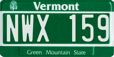VT license plate NWX159