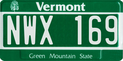 VT license plate NWX169