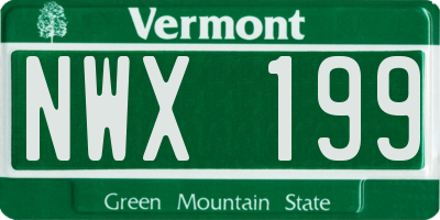VT license plate NWX199