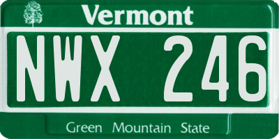 VT license plate NWX246