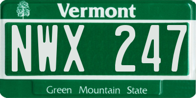 VT license plate NWX247