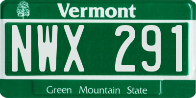 VT license plate NWX291