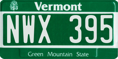 VT license plate NWX395