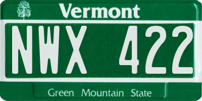 VT license plate NWX422