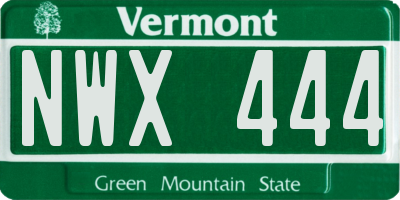 VT license plate NWX444
