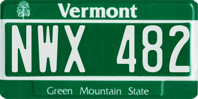 VT license plate NWX482