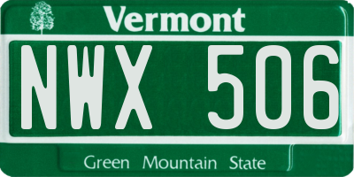 VT license plate NWX506