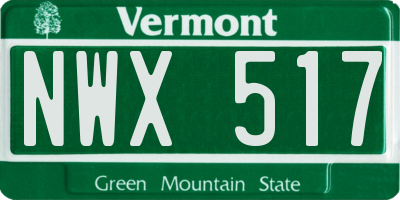 VT license plate NWX517