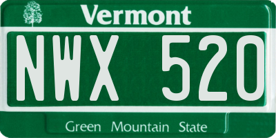 VT license plate NWX520