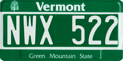 VT license plate NWX522
