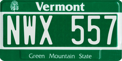 VT license plate NWX557