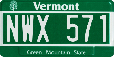 VT license plate NWX571