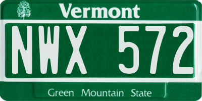 VT license plate NWX572