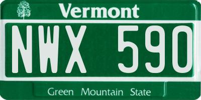 VT license plate NWX590