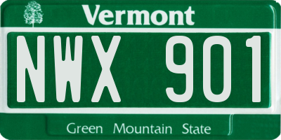 VT license plate NWX901