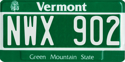 VT license plate NWX902