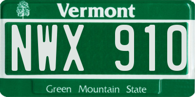 VT license plate NWX910