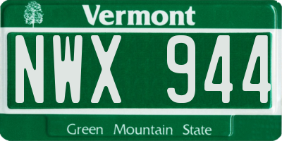 VT license plate NWX944