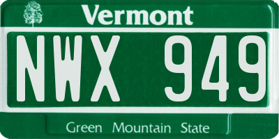 VT license plate NWX949